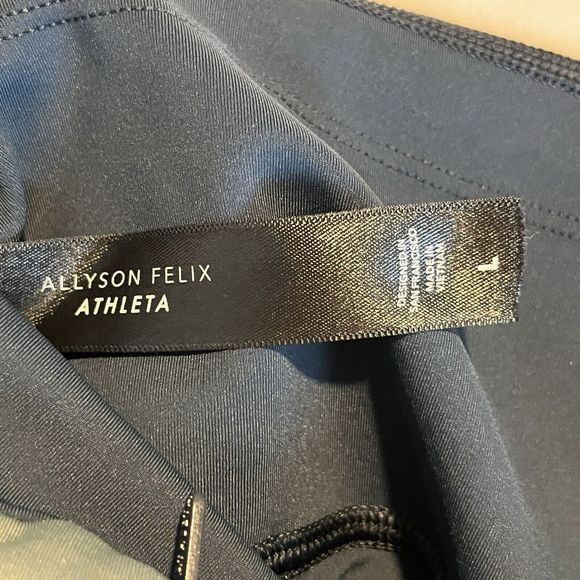 Athleta x Allyson Felix Leggings Blue/Gray Cropped Size L Activewear Gym Train - Picture 12 of 15